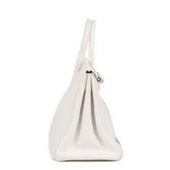 Xupes Hermes Blanc, Gris Perle Clemence Leather & Sanguine Niloticus Lizard Leather Club Birkin 35cm Retourne Tote -Best Jewelry Store 002 Blanc Gris Perle Clemence Leather Sanguine Niloticus Lizard Leather Club Birkin 35cm Retourne