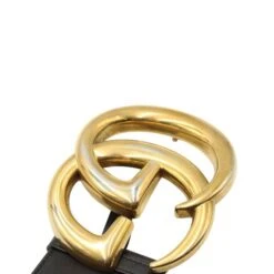 Style Tribute GUCCI Black Leather Belt With Large Antique Brass Gg Buckle -Best Jewelry Store 04b13b2c62f446e508ae5be993d0069d