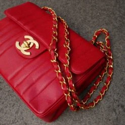 AMORE Vintage CHANEL 1991-1994 Red Caviar Skin Vertical Classic Flap Jumbo 10109 -Best Jewelry Store 10109 2 fa74e364 0ee2 48a5 831a fb217f930afd