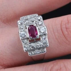 Sarl Baume 1930s Ruby Diamond Platinum Art Deco Ring -Best Jewelry Store 10 master 0279e845 286f 4d70 9f5c e75e3249ce47