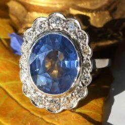 Sarl Baume 1930s Art Deco 5.80 Carat Sapphire Diamonds Platinum 18 Karat White Gold Ring -Best Jewelry Store 10 master d10aced3 c614 4379 a12c 9adf34c0a2c1