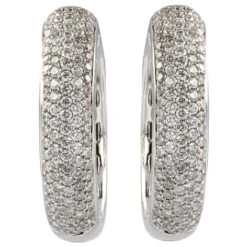 Sarl Baume Modern 2.30 Carat Diamonds 18 Karat White Gold Earrings