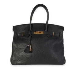 My Gemma HERMES Black Clemence Birkin 35 GHW