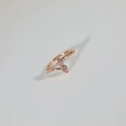 My Gemma Pink Pear Shaped Diamonds Mirror Ring In 18K Rose Gold, 0.16 Ctw -Best Jewelry Store 121779 id