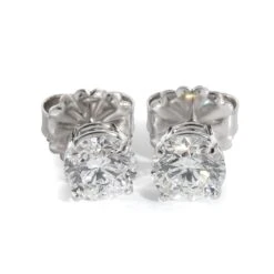 My Gemma Diamond Stud Earrings In 14K White Gold [3.16 CTW]