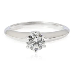 My Gemma TIFFANY & CO. Tiffany Setting Diamond Solitaire Ring In 950 Platinum H VS2 0.58