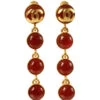 QOO Vintage CHANEL 1995 Made Gripoix Round Cc Mark Swing Earrings Gold/Red -Best Jewelry Store 1278