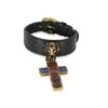 My Gemma GUCCI Leather Lion Head & Jewel Toned Cross Gold-Tone Bracelet