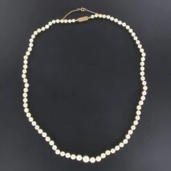 Sarl Baume 1950s Cultured Round White Pearl Necklace -Best Jewelry Store 12 009 01 master