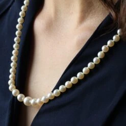 Sarl Baume 1950s Cultured Round White Pearl Necklace -Best Jewelry Store 12 009 4 master