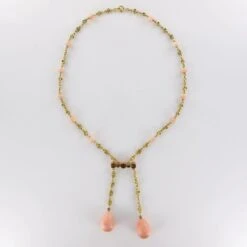 Sarl Baume French "Belle Epoque" Coral Angel Skin Diamond Yellow Gold "Neglige" Necklace -Best Jewelry Store 12 master 887335a9 b3e6 4f0d 9b20 5918c6269b81