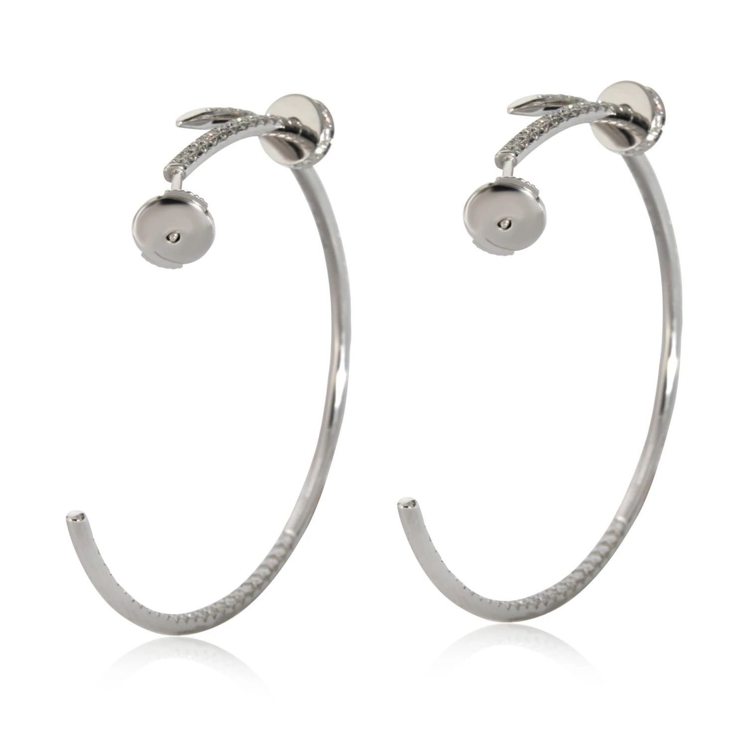 My Gemma CARTIER Juste Un Clou Diamond Hoop Earring In 18K White Gold 1.26 CTW 6 My Gemma CARTIER Juste Un Clou Diamond Hoop Earring In 18K White Gold 1.26 CTW - Image 4