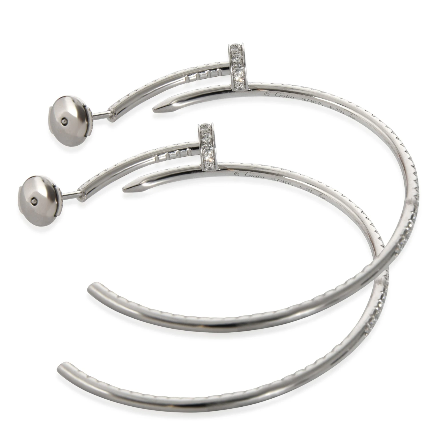 My Gemma CARTIER Juste Un Clou Diamond Hoop Earring In 18K White Gold 1.26 CTW 4 My Gemma CARTIER Juste Un Clou Diamond Hoop Earring In 18K White Gold 1.26 CTW - Image 2