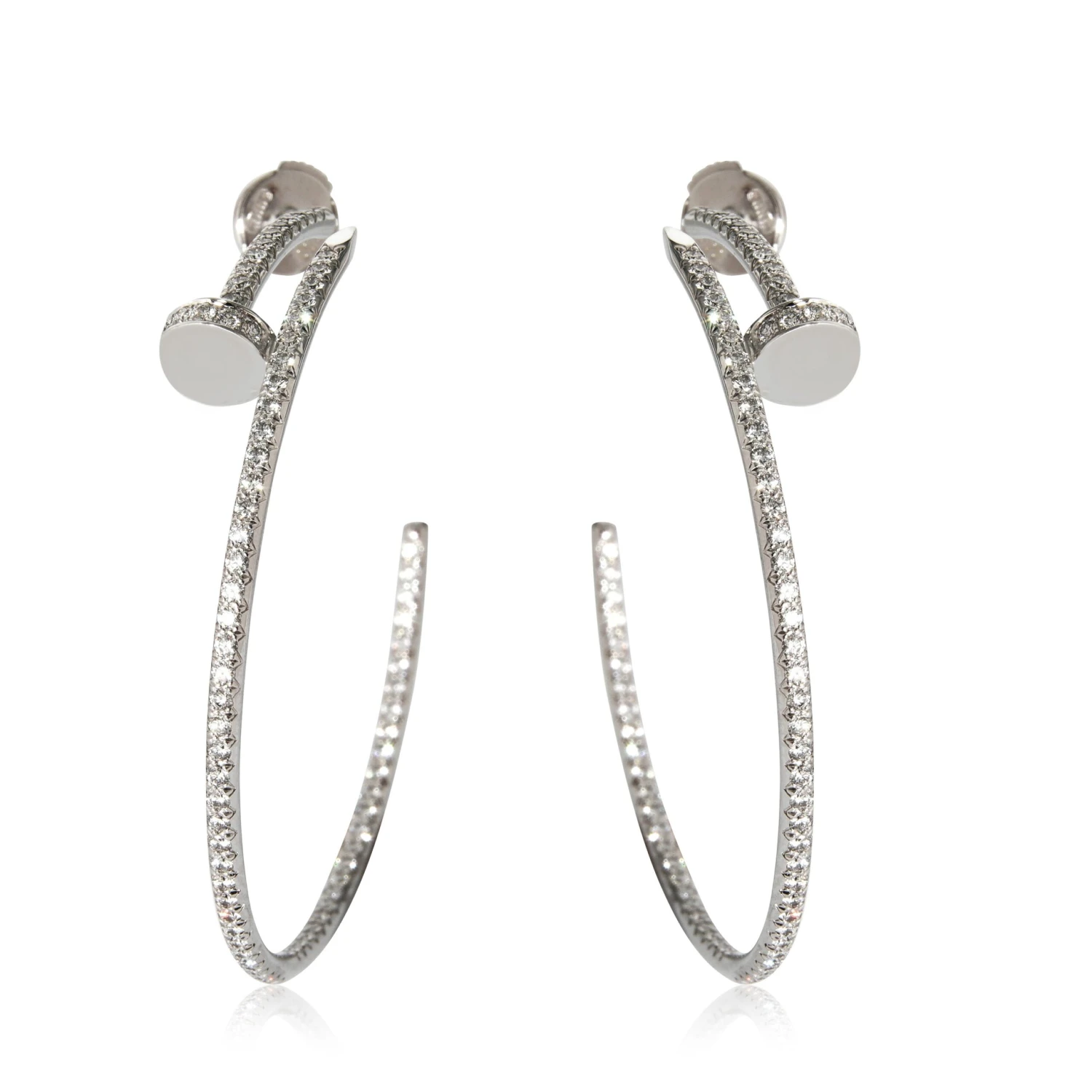 My Gemma CARTIER Juste Un Clou Diamond Hoop Earring In 18K White Gold 1.26 CTW 3 My Gemma CARTIER Juste Un Clou Diamond Hoop Earring In 18K White Gold 1.26 CTW