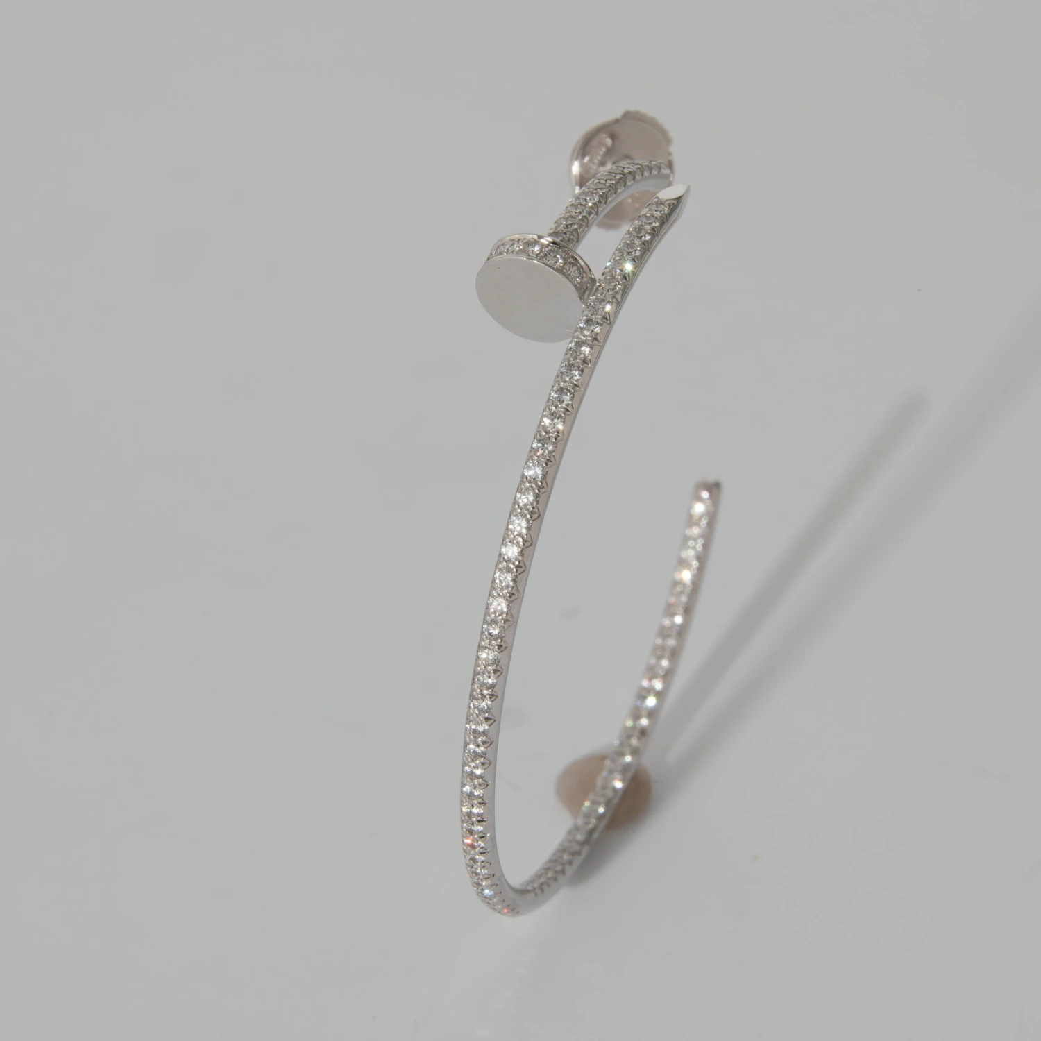 My Gemma CARTIER Juste Un Clou Diamond Hoop Earring In 18K White Gold 1.26 CTW 8 My Gemma CARTIER Juste Un Clou Diamond Hoop Earring In 18K White Gold 1.26 CTW - Image 6