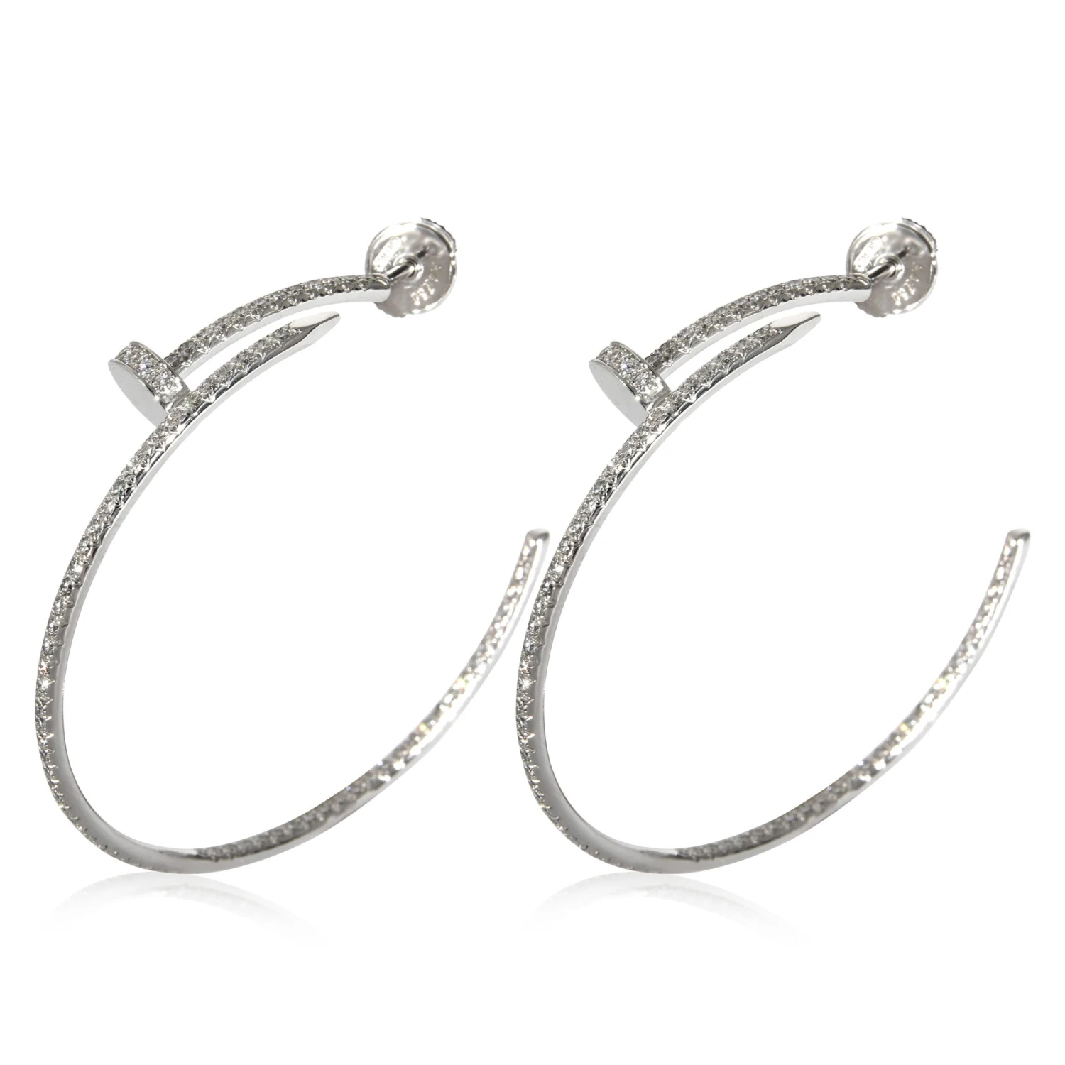 My Gemma CARTIER Juste Un Clou Diamond Hoop Earring In 18K White Gold 1.26 CTW 5 My Gemma CARTIER Juste Un Clou Diamond Hoop Earring In 18K White Gold 1.26 CTW - Image 3