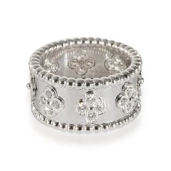 My Gemma VAN CLEEF & ARPELS Perlee Ring In 18k White Gold 0.62 CTW