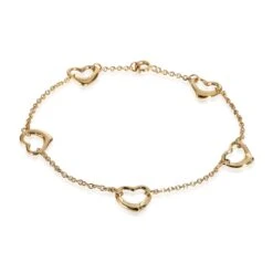 My Gemma TIFFANY & CO. Elsa Peretti Open Heart 5 Station Bracelet In 18K Yellow Gold