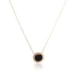 My Gemma TIFFANY & CO. T Black Onyx & Diamond Circle Pendant In 18K Rose Gold 0.05 CTW