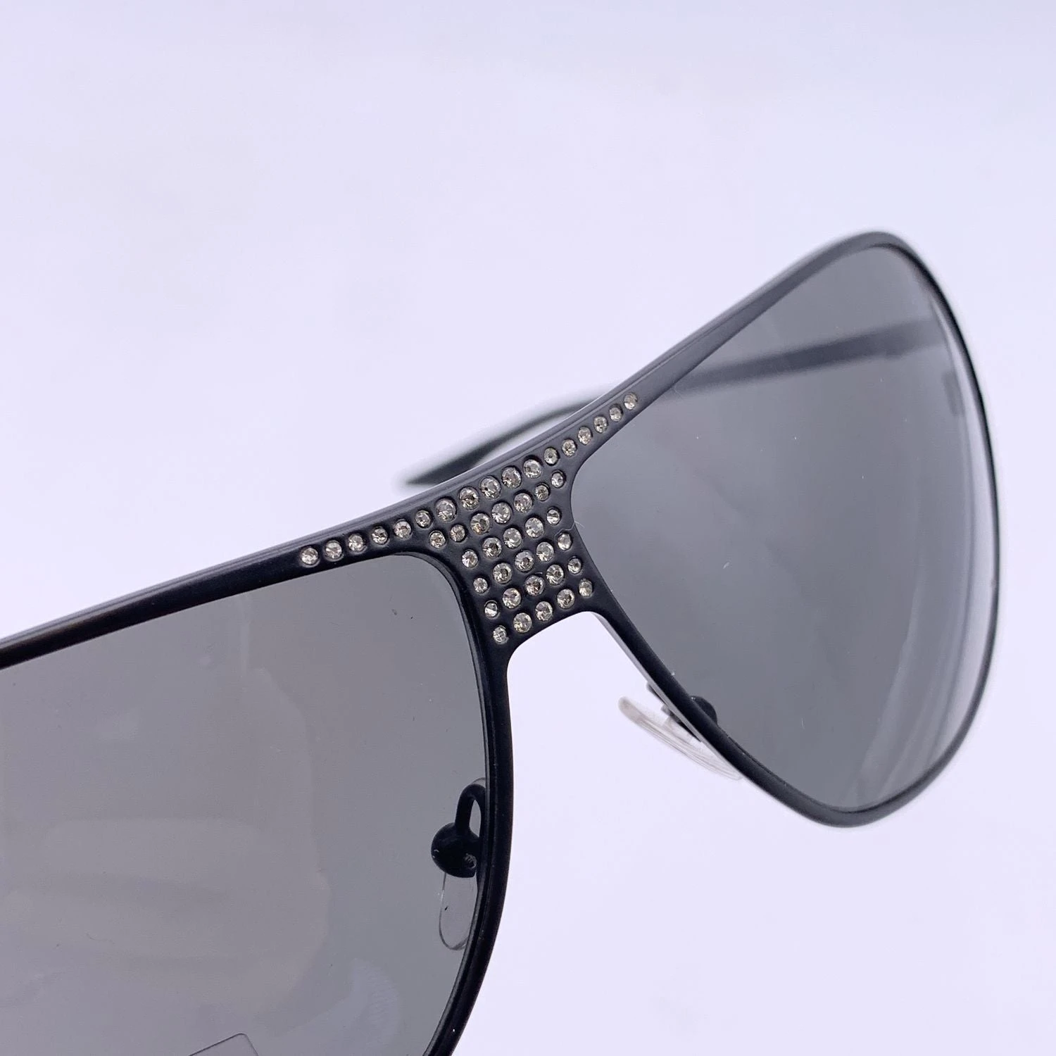 Opherty Ciocci CHRISTIAN DIOR Black Aviator Hard Dior1 Sunglasses With Crystals 6 Opherty Ciocci CHRISTIAN DIOR Black Aviator Hard Dior1 Sunglasses With Crystals - Image 4