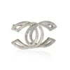 My Gemma CHANEL 2016 CC Palladium Plated Brooch With Strass -Best Jewelry Store 138457 fv