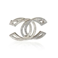 My Gemma CHANEL 2016 CC Palladium Plated Brooch With Strass