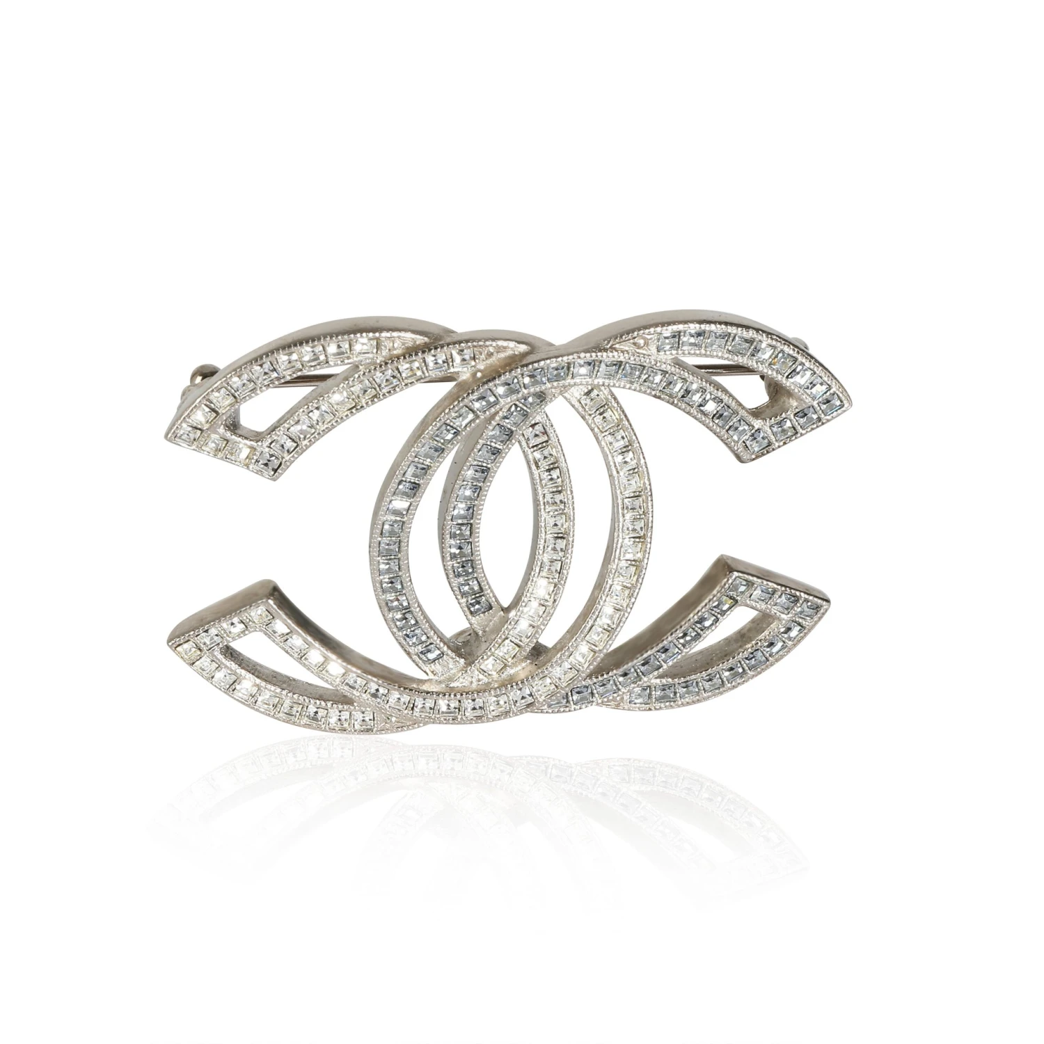 My Gemma CHANEL 2016 CC Palladium Plated Brooch With Strass 3 My Gemma CHANEL 2016 CC Palladium Plated Brooch With Strass