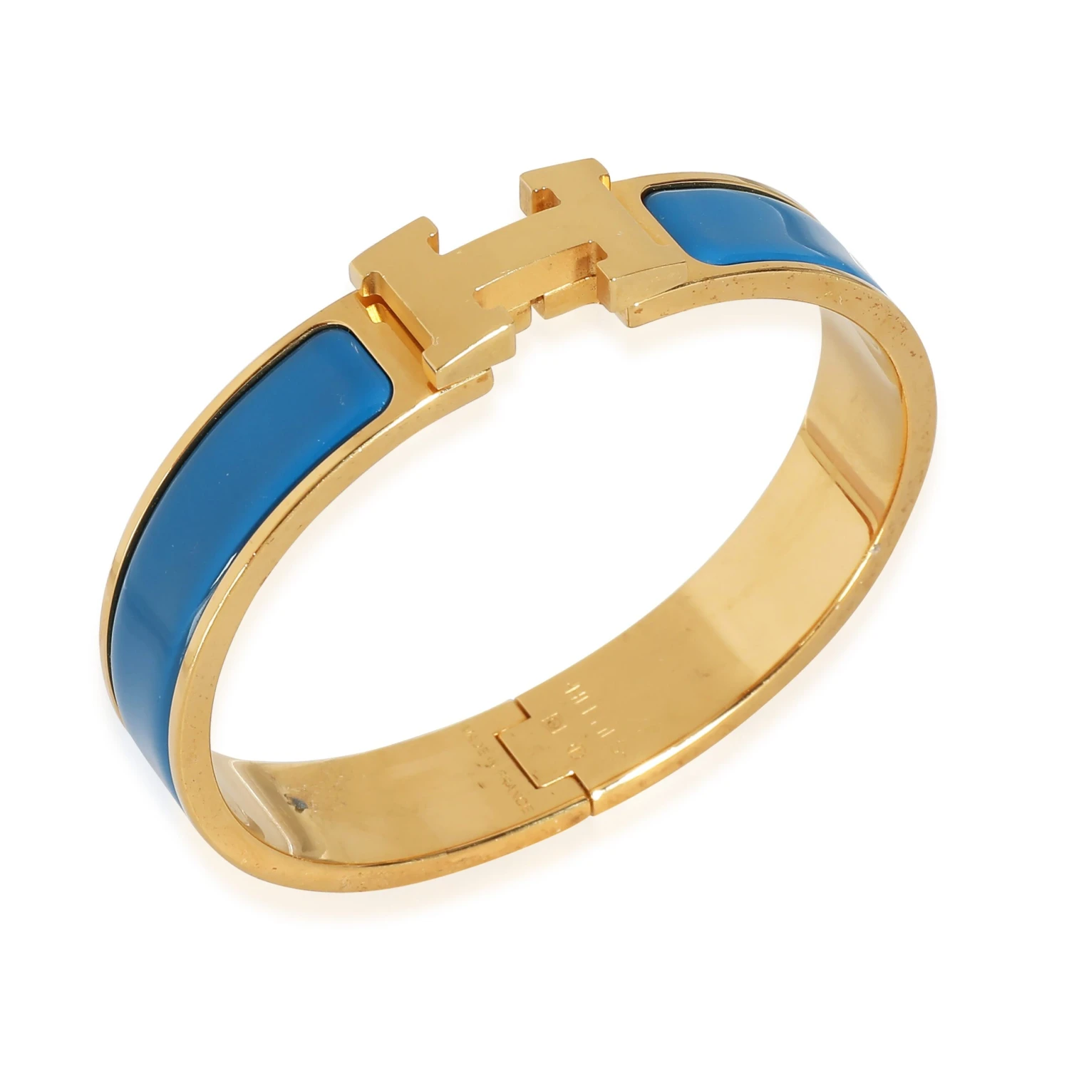 My Gemma HERMES Clic H Blue Bracelet In Gold Plated 7 My Gemma HERMES Clic H Blue Bracelet In Gold Plated - Image 5
