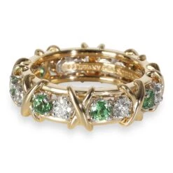 My Gemma TIFFANY & CO. Schlumberger Tsavorite Diamond Band In 18k Yellow Gold/Platinum 0.