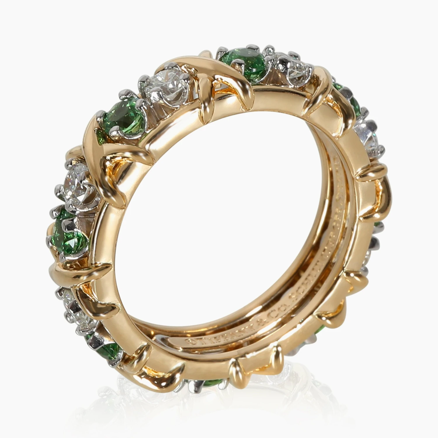 My Gemma TIFFANY & CO. Schlumberger Tsavorite Diamond Band In 18k Yellow Gold/Platinum 0. 5 My Gemma TIFFANY & CO. Schlumberger Tsavorite Diamond Band In 18k Yellow Gold/Platinum 0. - Image 3