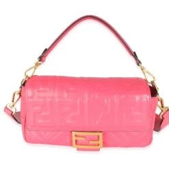 My Gemma FENDI Lampone Nappa FF 1974 Embossed Medium Baguette NM