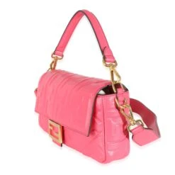 My Gemma FENDI Lampone Nappa FF 1974 Embossed Medium Baguette NM -Best Jewelry Store 139904 sv