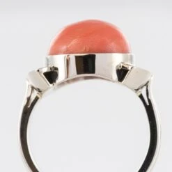 Sarl Baume Art Deco Style Cabochon Coral Diamond 18 Karat White Gold Ring 25 Sarl Baume Art Deco Style Cabochon Coral Diamond 18 Karat White Gold Ring -Best Jewelry Store 13 259 8078263 5 master