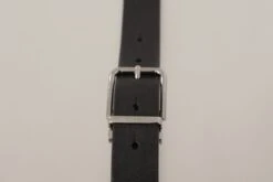 Style Tribute Dolce & Gabbana Men's Black Calf Leather Silver Tone Metal Buckle Belt -Best Jewelry Store 147997810