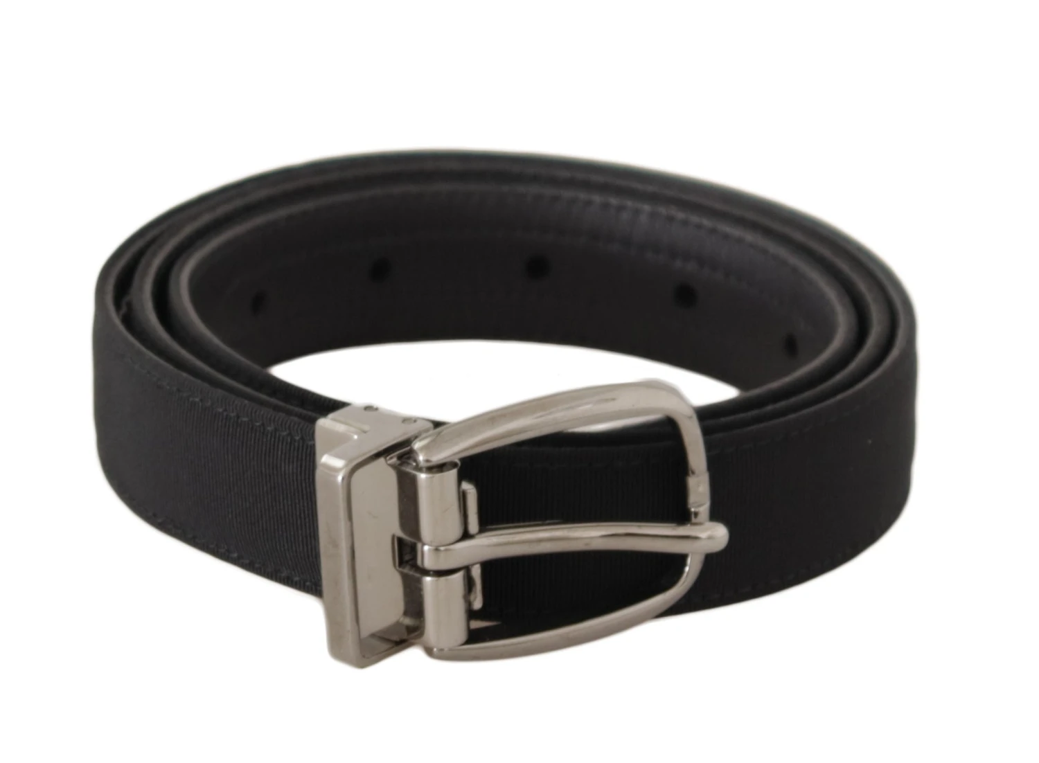 Style Tribute Dolce & Gabbana Men's Black Grosgrain Leather Silver Tone Metal Buckle Belt 3 Style Tribute Dolce & Gabbana Men's Black Grosgrain Leather Silver Tone Metal Buckle Belt