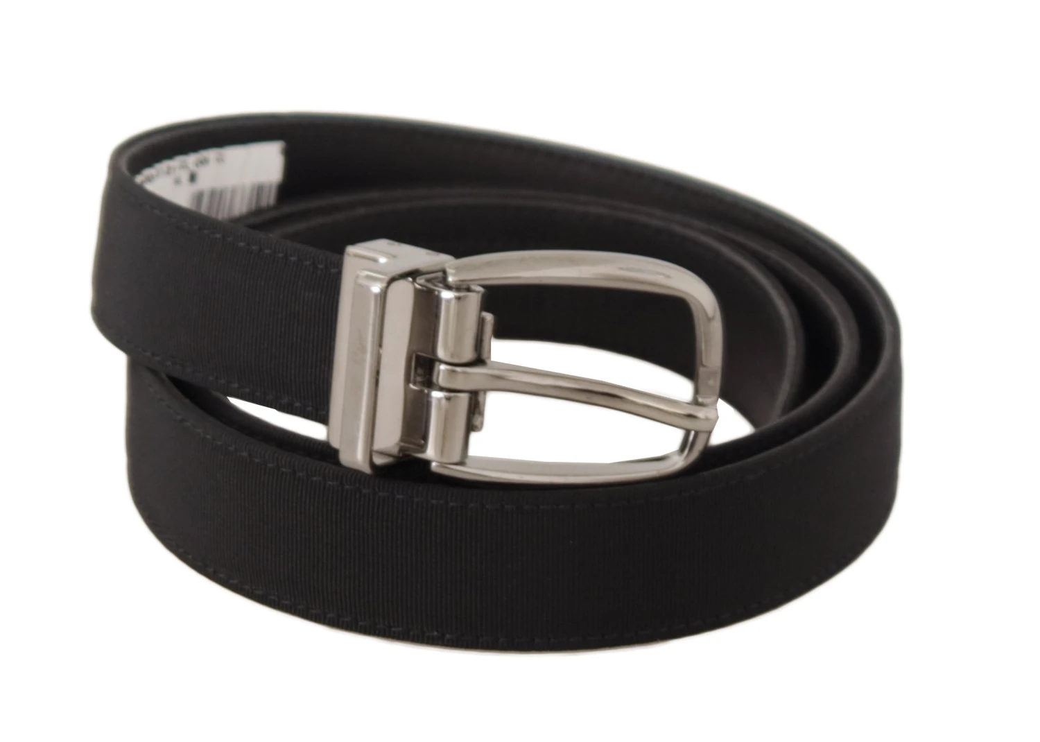 Style Tribute Dolce & Gabbana Men's Black Grosgrain Leather Silver Tone Metal Buckle Belt 4 Style Tribute Dolce & Gabbana Men's Black Grosgrain Leather Silver Tone Metal Buckle Belt - Image 2
