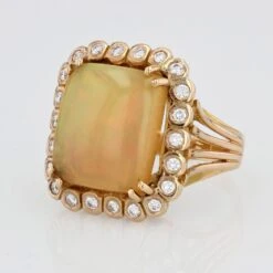 Sarl Baume 1960s 7.32 Carat Opal Diamond 18 Carat Rose Gold Retro Ring -Best Jewelry Store 14 20202 master
