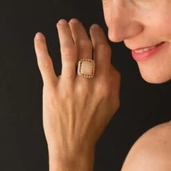 Sarl Baume 1960s 7.32 Carat Opal Diamond 18 Carat Rose Gold Retro Ring -Best Jewelry Store 14 202 9 master