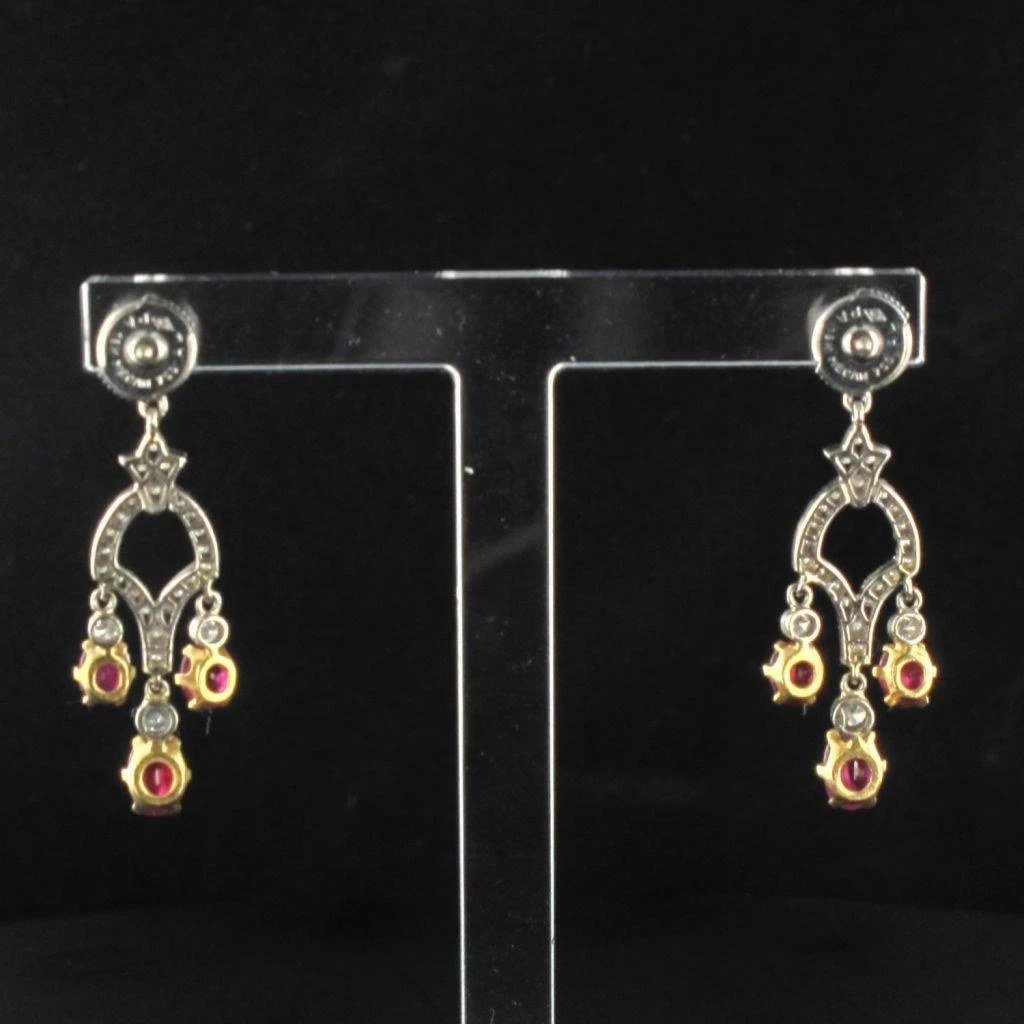 Sarl Baume Ruby Diamond 18 Karat White Gold Drop Earrings 16 Sarl Baume Ruby Diamond 18 Karat White Gold Drop Earrings - Image 14
