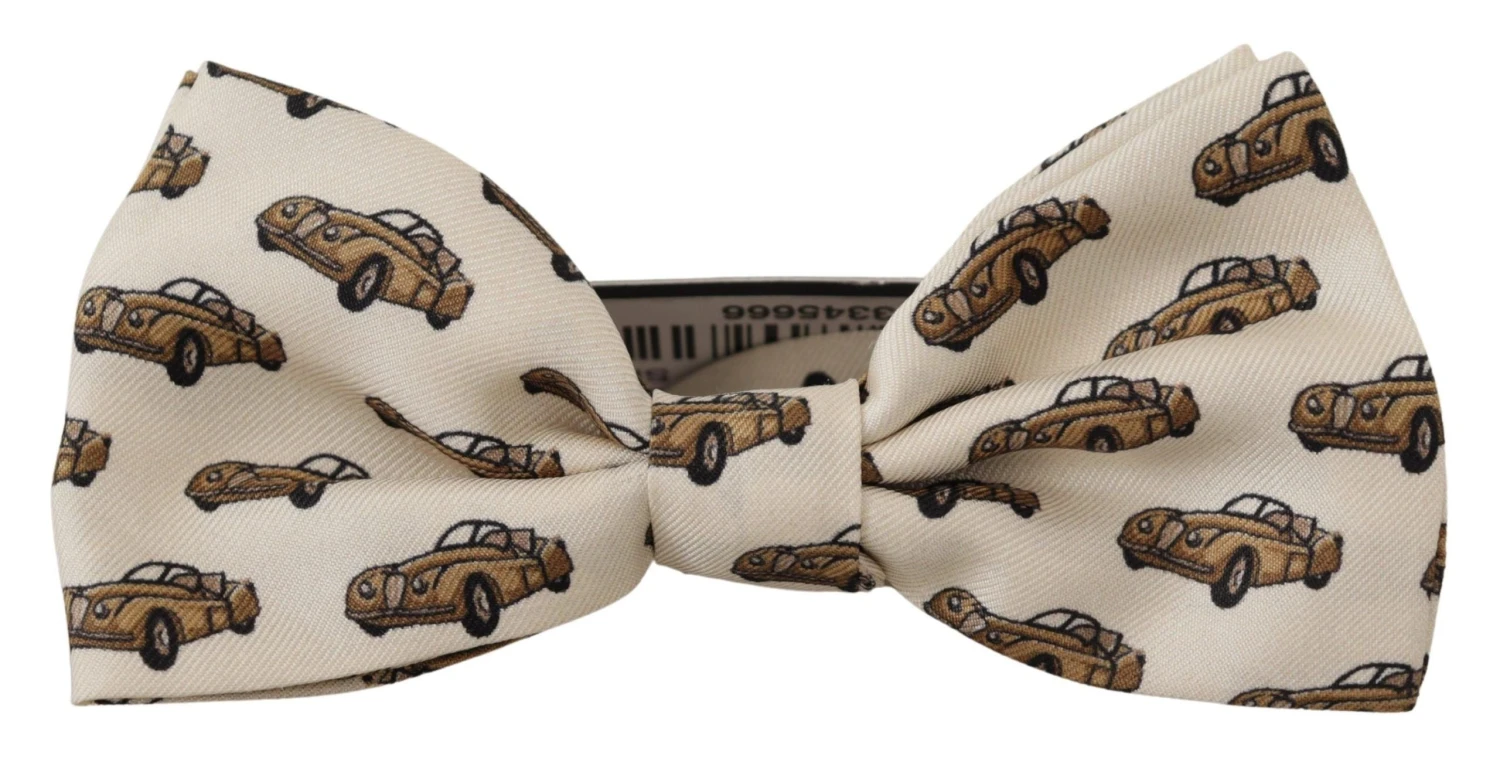 Style Tribute Dolce & Gabbana Men's White Orange Car Print Adjustable Neck Papillon Bow Tie 3 Style Tribute Dolce & Gabbana Men's White Orange Car Print Adjustable Neck Papillon Bow Tie