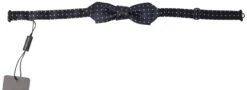 Style Tribute Dolce & Gabbana Men's Blue Polka Dot Silk Adjustable Neck Papillon Bow Tie