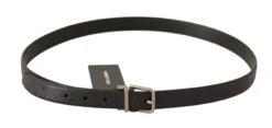Style Tribute Dolce & Gabbana Men's Black Exotic Leather Silver Buckle Belt -Best Jewelry Store 154071902