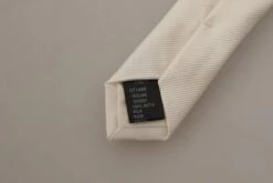 Style Tribute Dolce & Gabbana Men's Off-White 100% Silk Slim Adjustable Accessory Necktie -Best Jewelry Store 154084817