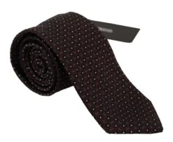 Style Tribute Dolce & Gabbana Men's Black Square Geometric Pattern Necktie Accessory