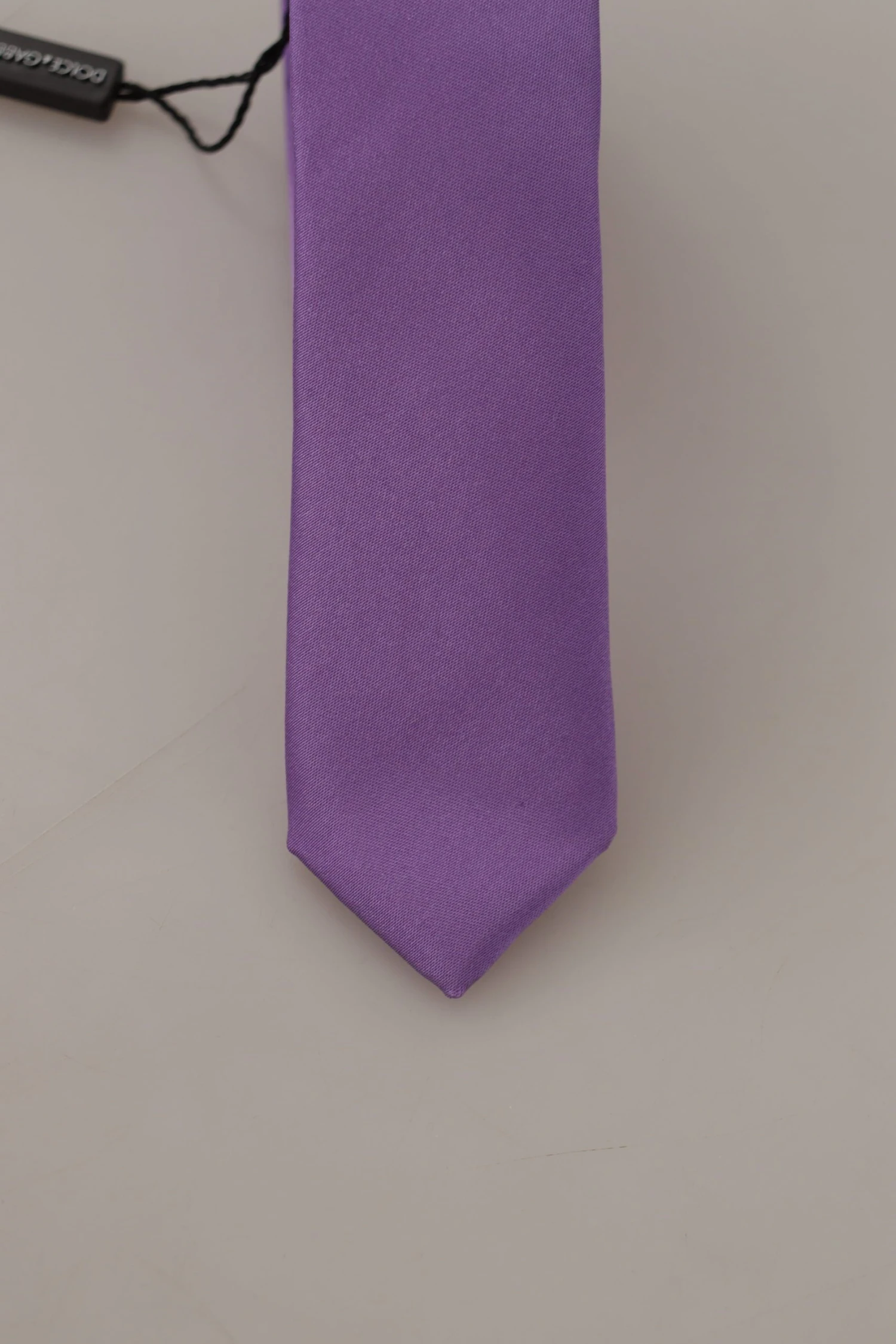 Style Tribute Dolce & Gabbana Men's Purple Solid Print Silk Adjustable Necktie Accessory Tie 5 Style Tribute Dolce & Gabbana Men's Purple Solid Print Silk Adjustable Necktie Accessory Tie - Image 3