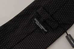 Style Tribute Dolce & Gabbana Men's Black White Polka Dots Silk Adjustable Tie -Best Jewelry Store 154089219