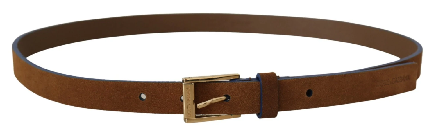 Style Tribute Dolce & Gabbana Women's Dark Brown Blue Leather Gold Metal Buckle Belt 5 Style Tribute Dolce & Gabbana Women's Dark Brown Blue Leather Gold Metal Buckle Belt - Image 3