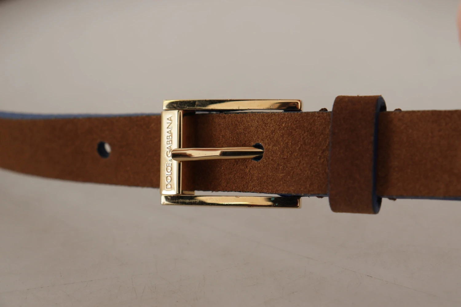 Style Tribute Dolce & Gabbana Women's Dark Brown Blue Leather Gold Metal Buckle Belt 6 Style Tribute Dolce & Gabbana Women's Dark Brown Blue Leather Gold Metal Buckle Belt - Image 4