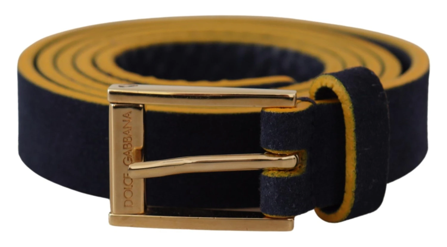 Style Tribute Dolce & Gabbana Women's Blue Suede Yellow Gold Metal Logo Buckle Belt 3 Style Tribute Dolce & Gabbana Women's Blue Suede Yellow Gold Metal Logo Buckle Belt
