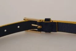 Style Tribute Dolce & Gabbana Women's Blue Suede Yellow Gold Metal Logo Buckle Belt 13 Style Tribute Dolce & Gabbana Women's Blue Suede Yellow Gold Metal Logo Buckle Belt -Best Jewelry Store 154092846